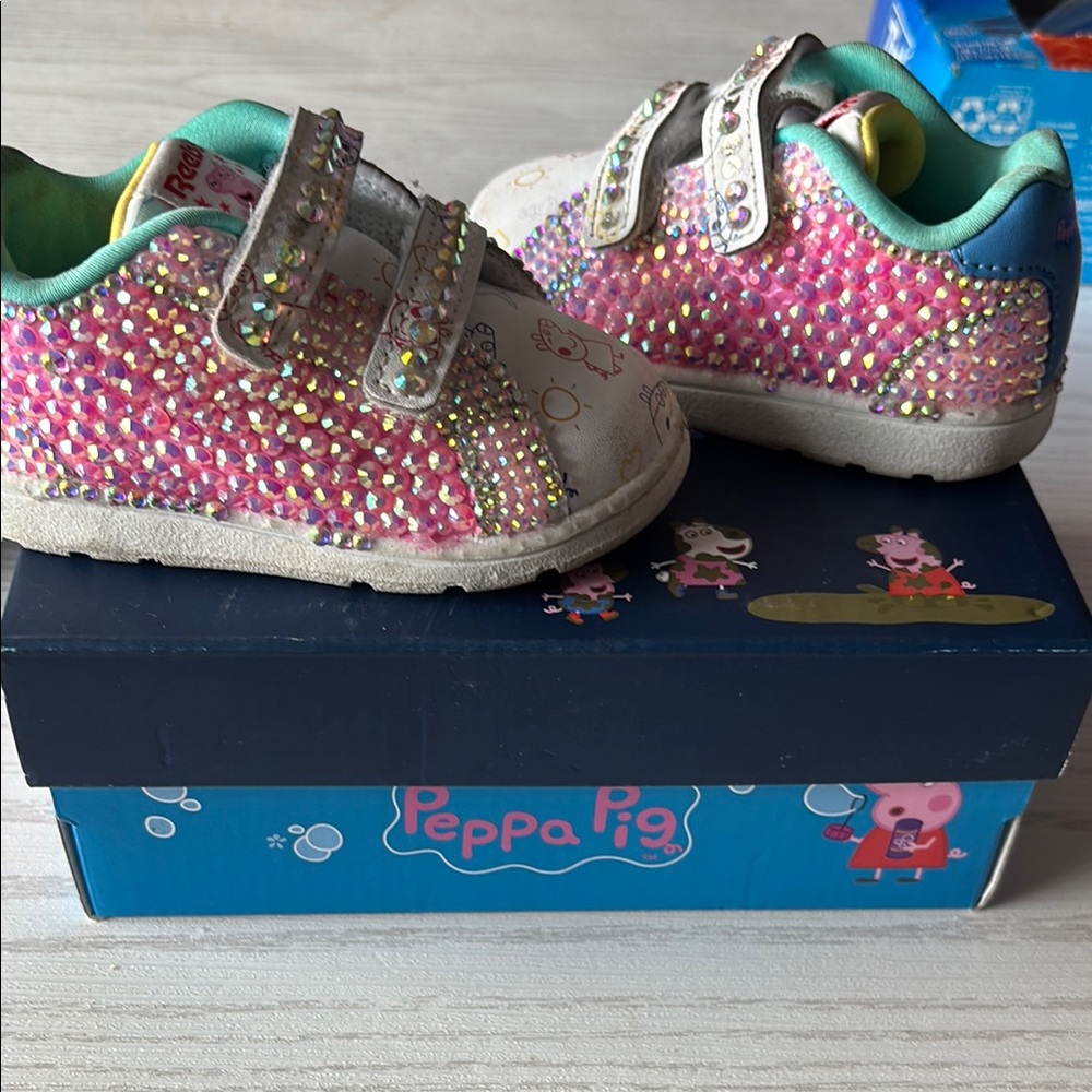 Peppa Pig Pink and White Rhinestone Sneakers - Picture 3 of 7